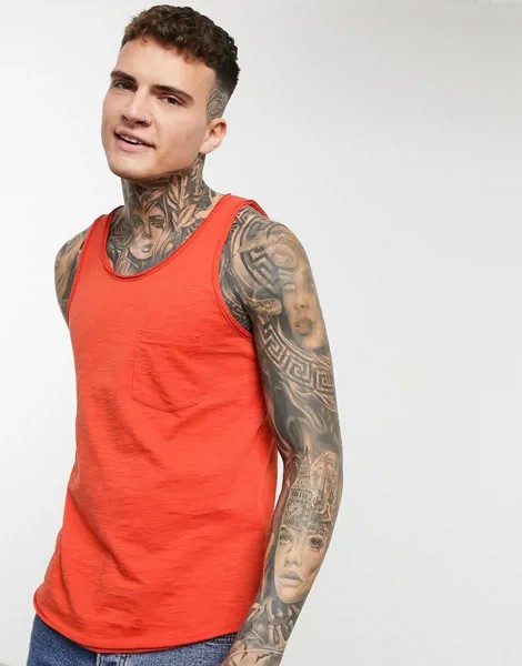 Красная длинная майка с карманом Jack & Jones Originals-Красный