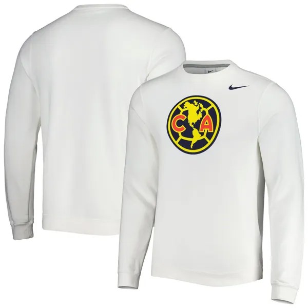 Мужской белый флисовый пуловер Club America свитшот Nike