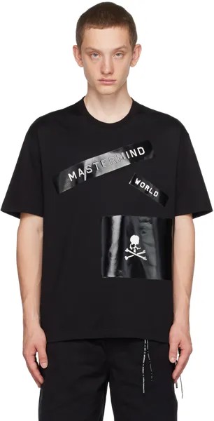 Черная футболка с принтом MASTERMIND WORLD