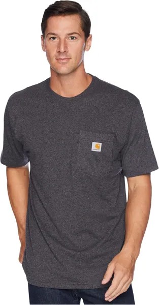 Свободная тяжелая футболка с карманами и короткими рукавами Carhartt, цвет Carbon Heather