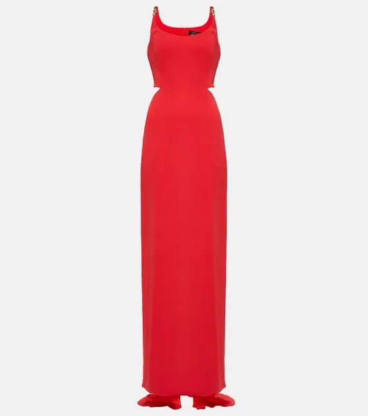 Шелковое платье Medusa 95' с вырезами VERSACE, красный