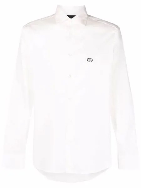 Emporio Armani рубашка с длинными рукавами и вышитым логотипом
