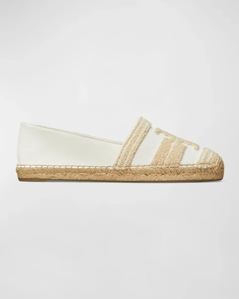 Хлопковые эспадрильи с двойной буквой Т Tory Burch, цвет Natural / Light Alabaster