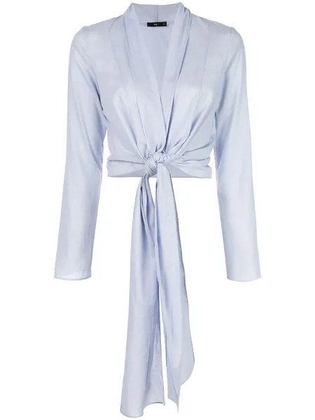 VOZ long-sleeve wrap blouse
