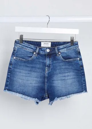 Выбеленные джинсовые шорты Miss Selfridge-Синий