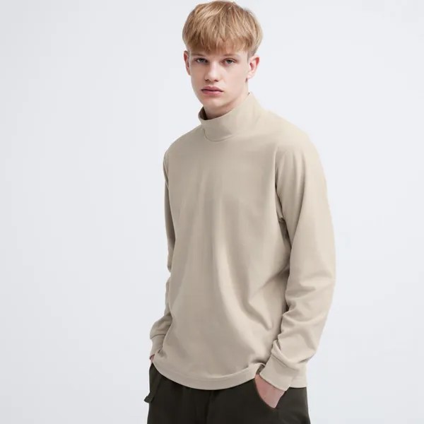Водолазка Uniqlo унисекс из флиса, бежевый