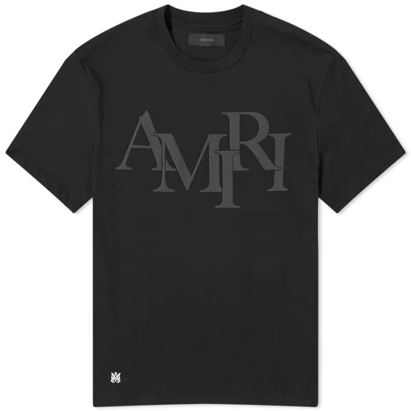 Футболка Amiri Staggered Logo, черный