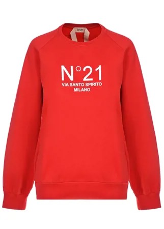 Красный свитшот с белым логотипом No. 21