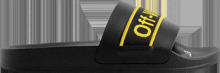 Сандалии Off-White Industrial Sliders Black Yellow, черный