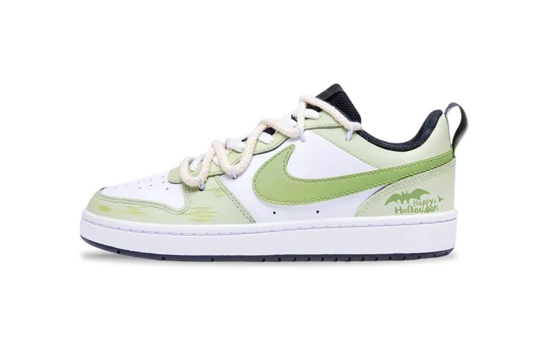 Кроссовки Nike Court Borough Skateboarding Shoes Women's Low-top White, зеленый