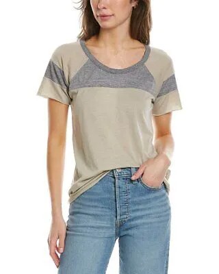 Женская футболка Chaser Open Crewneck High-Low Blocks, коричневая, Xl