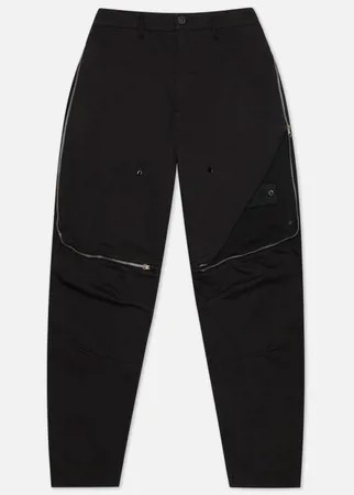 Мужские брюки Stone Island Shadow Project Vent Panel Black Weaved Cotton Satin, цвет чёрный, размер 50