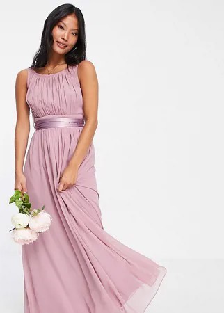 Розовое платье макси для подружки невесты Little Mistress Petite Bridesmaid-Розовый цвет