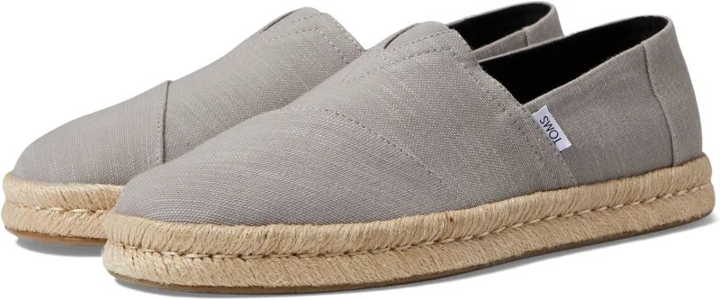 Лоферы Alpargata On Rope Espadrille TOMS, цвет Drizzle Grey Recycled Cotton Slub Woven