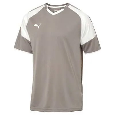 Футболка Puma Borussia Logo для мальчиков с коротким рукавом и V-образным вырезом Серый 703038-12