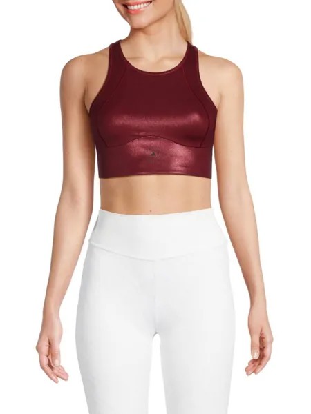 Спортивный бюстгальтер Racerback Shine Adidas By Stella Mccartney, цвет Burgundy