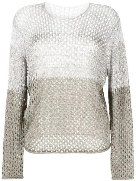 Dion Lee сетчатый джемпер с эффектом металлик, серебристый