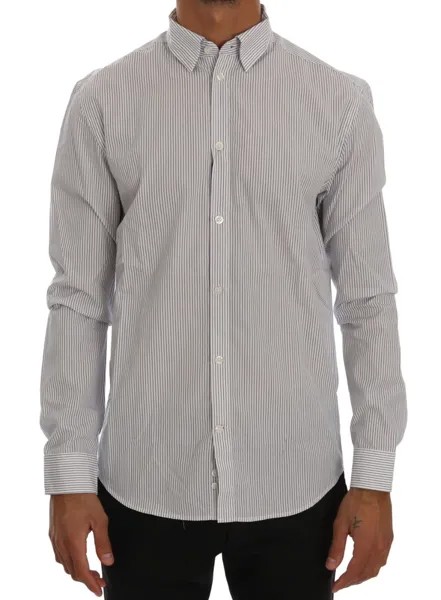 FRANKIE MORELLO Повседневная хлопковая рубашка в бело-синюю полоску обычного кроя s. Рекомендованная розничная цена: 210 долларов США.