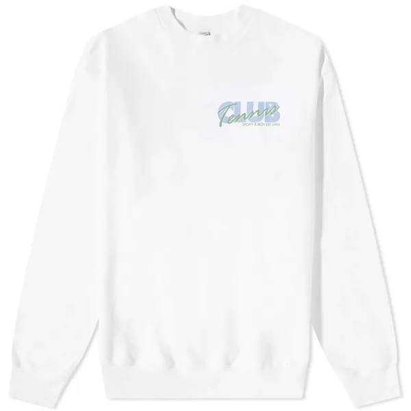 Свитшот Sporty & Rich Agassi Crew Unisex, белый