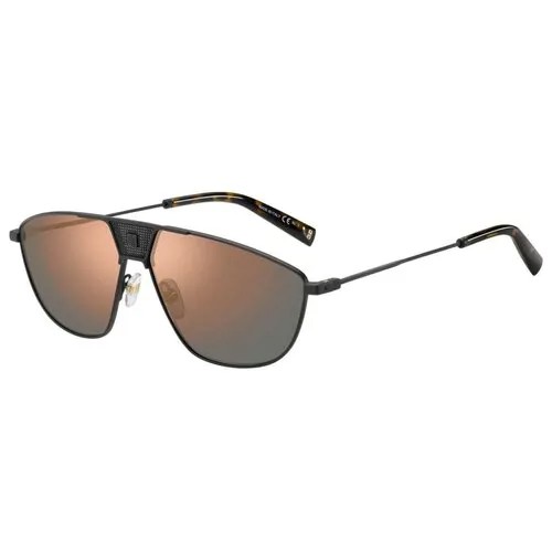 Солнцезащитные очки GIVENCHY, прямоугольные, оправа: металл, для женщин, черный