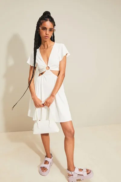 Платье из джерси с вырезами H&M, сливочный