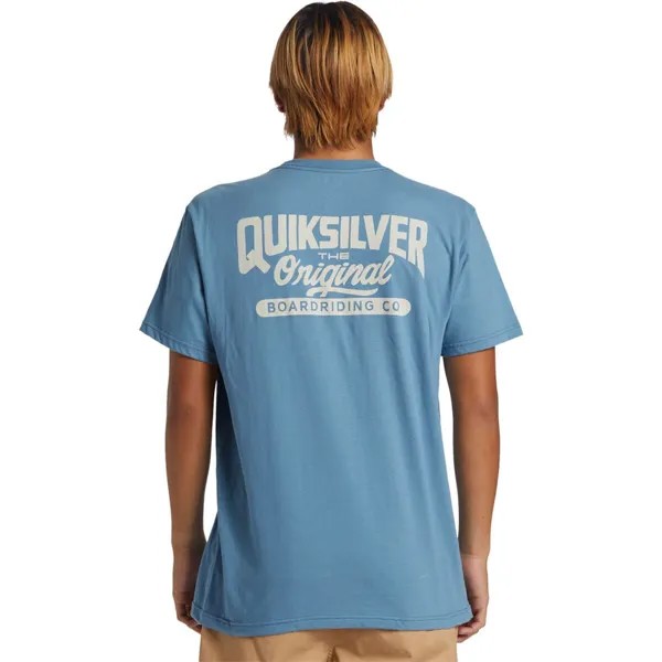 Рубашка с оригинальным скриптом mt0 Quiksilver, цвет blue shadow