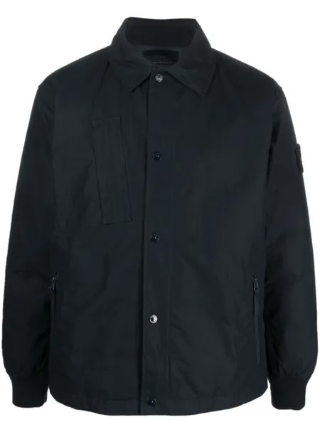 Stone Island куртка-рубашка с нашивкой Compass, синий