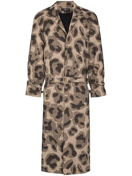 Edward Crutchley leopard print trench coat