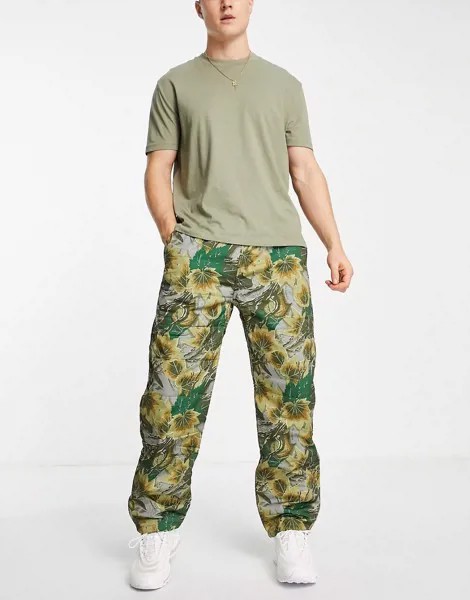 Гибридные штаны на подкладке с камуфляжным принтом The Hundreds Moro-Зеленый цвет