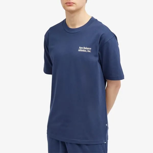New Balance Свободная футболка NB Athletics из флока, синий