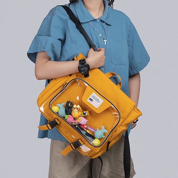 Новинка 2021, прозрачный рюкзак для кукол, японская женская многофункциональная сумка двойного назначения, школьный портфель для учеников Ст...