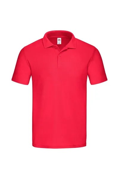 Оригинальная рубашка-поло из пике Fruit of the Loom, красный