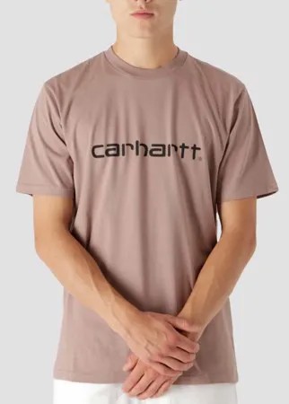 Футболка CARHARTT WIP S/S Script T-Shirt Earthy Pink / Black 2021