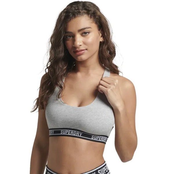 Бралетт Superdry Multi Logo Crop, серый