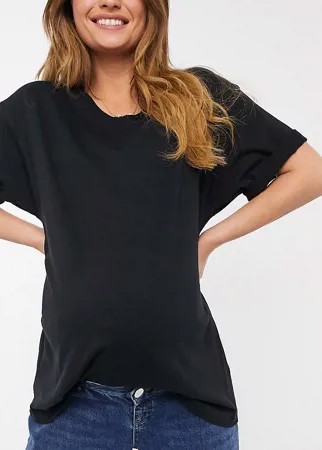 Черная свободная футболка ASOS DESIGN Maternity-Черный цвет