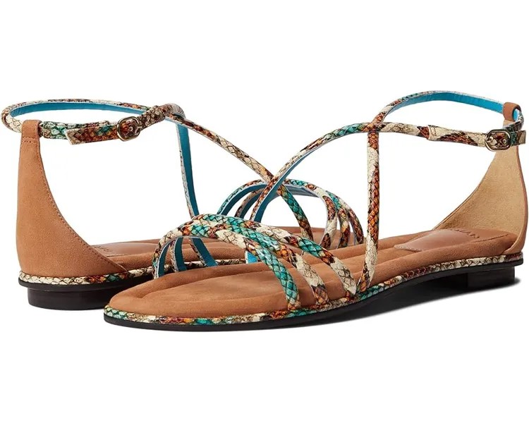 Сандалии Alexandre Birman Kadie Flat, цвет Turquoise Sea/Sierra