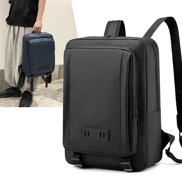 Повседневный однотонный рюкзак для мужчин, Вместительная деловая сумка для ноутбука и компьютера, дорожные водонепроницаемые простые студ...