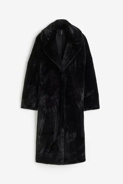 Пальто H&M Fluffy, черный