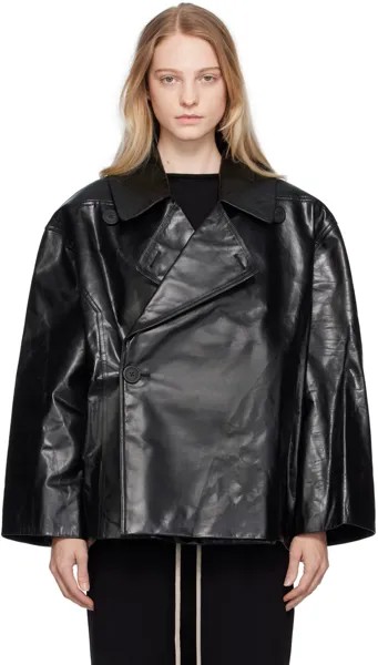 Черная укороченная кожаная куртка Drella Rick Owens