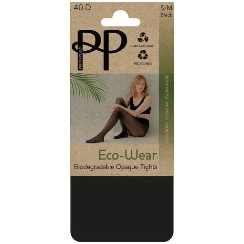 Колготки Pretty Polly Eco-wear, 40 den, размер XL, черный