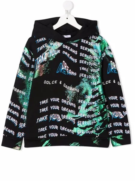 Dolce & Gabbana Kids худи с принтом тай-дай и логотипом
