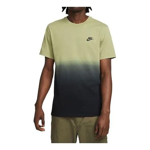 Футболка Men's Nike Logo Printing Gradient Casual Sports Short Sleeve Wild Green T-Shirt, зеленый