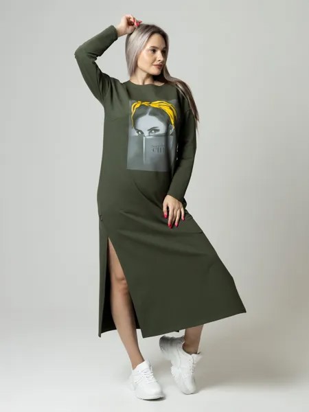 Платье женское Elenatex П-170 хаки 60 RU