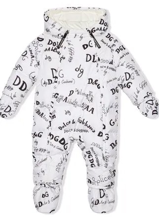 Dolce & Gabbana Kids зимний комбинезон с логотипом