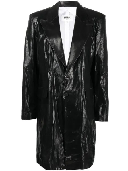 MM6 Maison Margiela однобортное пальто, черный