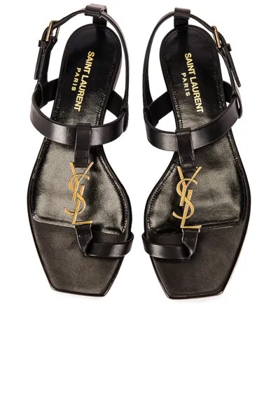 Сандалии Saint Laurent Cassandra Flats, неро