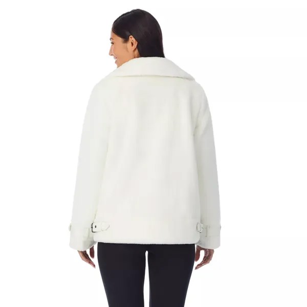 Женская байкерская куртка Cuddl Duds из флиса из искусственного меха Cuddl Duds, зеленый