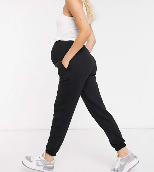 Черные джоггеры с посадкой над животом New Look Maternity-Черный цвет