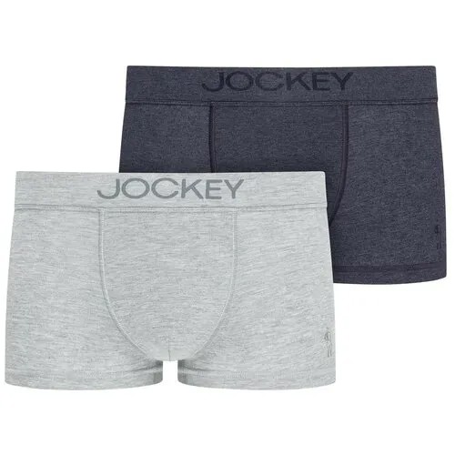 Комплект трусов боксеры Jockey, размер S, серый, 2 шт.