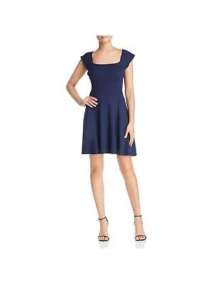 THREE DOTS Женское темно-синее платье с развевающимися рукавами и квадратным вырезом, короткое платье + расклешенное платье XL